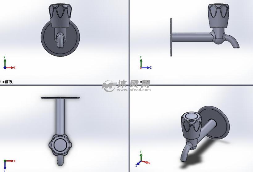 水龙头设计模型三视图