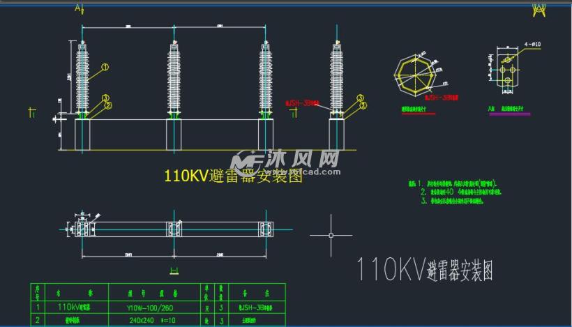 110kv避雷器安装图