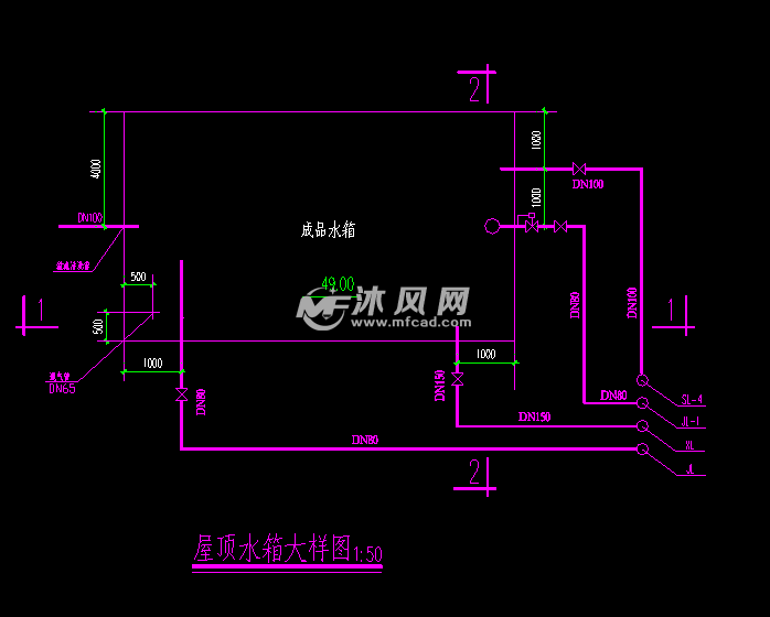 湘潭某学院图书馆给排水图纸