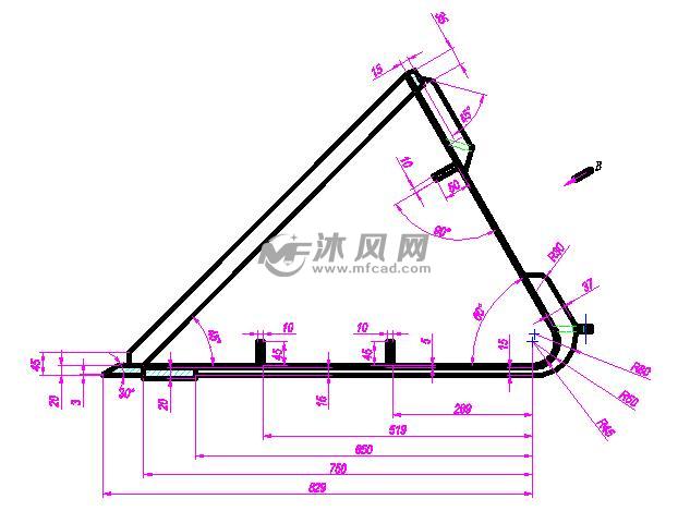 滑移装载机铲斗零件图 - autocad普通工程机械图纸 - 沐风图纸