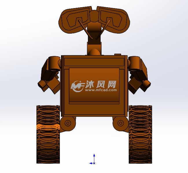 机器人瓦力模型设计 solidworks玩具公仔类模型下载 沐风图纸