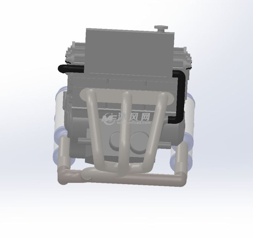 铃木650sv三缸摩托车发动机 - solidworks交通