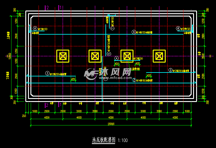 消防水池建筑结构图 - autocad结构构造物图纸 - 沐风