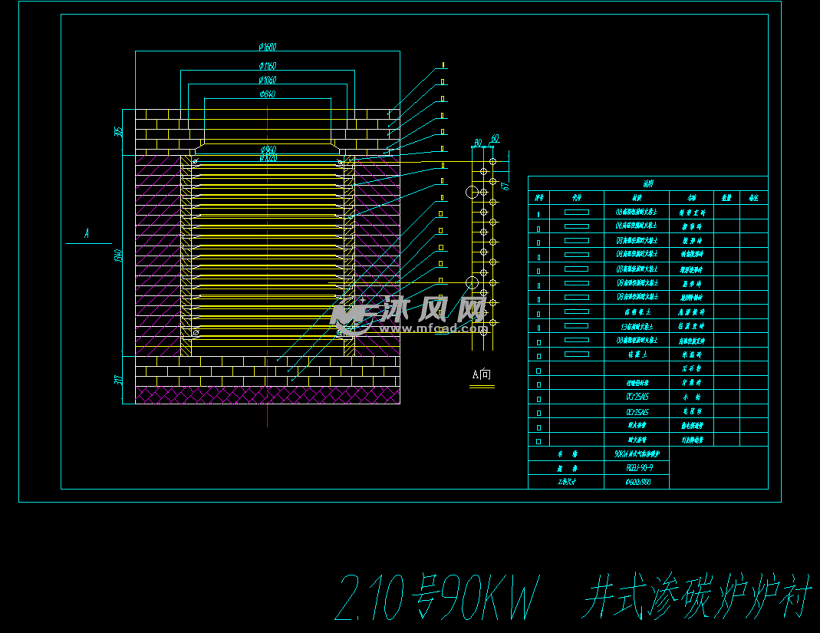 90kw井式渗碳炉图纸