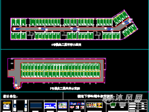 地下停车场车位示意图-交通建筑图纸-沐风网