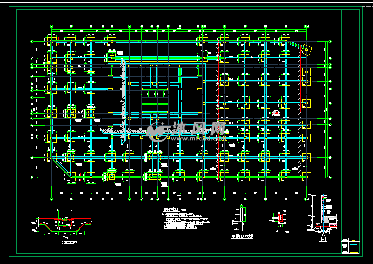 高度区酒店结构图 - AutoCAD高层建筑图纸