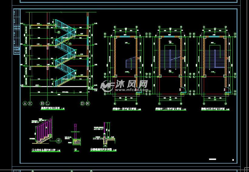 实验小学4层教学楼建筑设计施工图