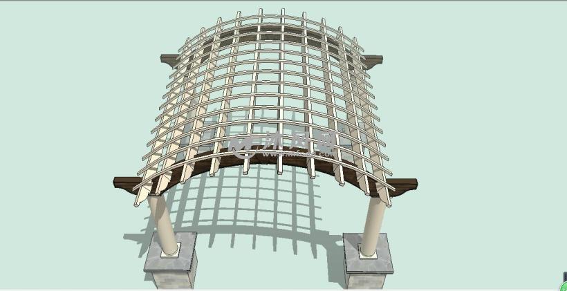 欧式拱形花架造型建筑模型