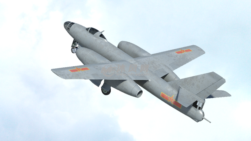 国产轰5 轻型轰炸机 - autocad交通工具模型