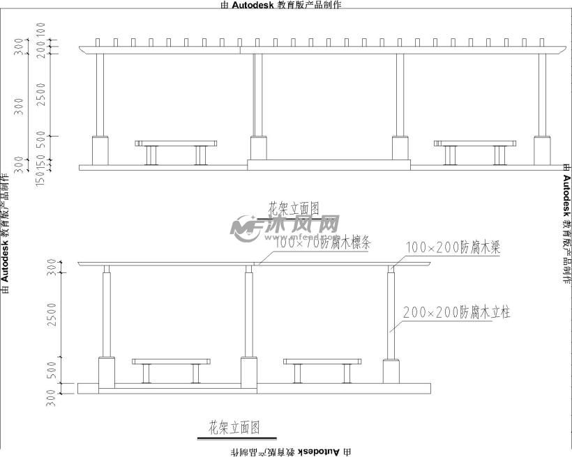 花架立面图