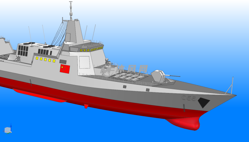 解放军055型驱逐舰原创模型