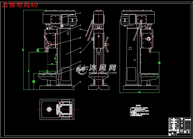 z535立式钻床总体布局及主轴箱设计含7张cad图纸