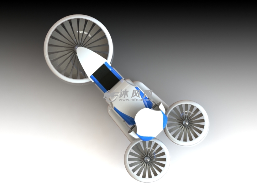 飞行摩托车设计 - solidworks交通工具模型下载