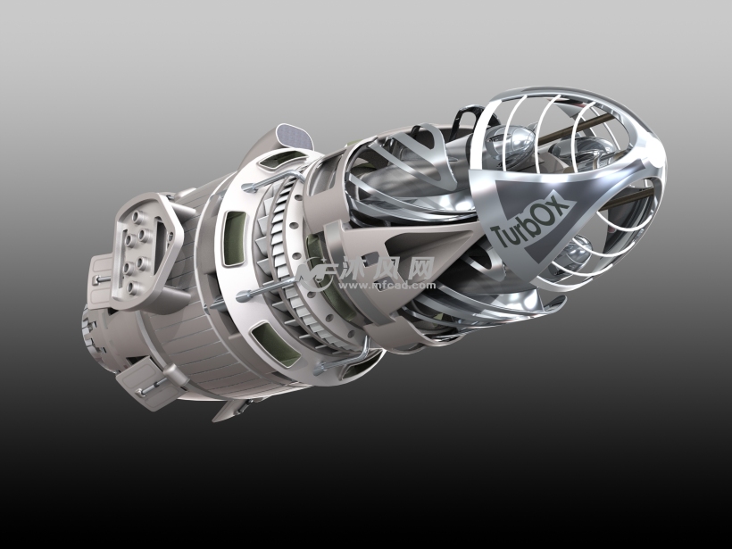 涡轮引擎三维图 - ProE交通工具类模型下载