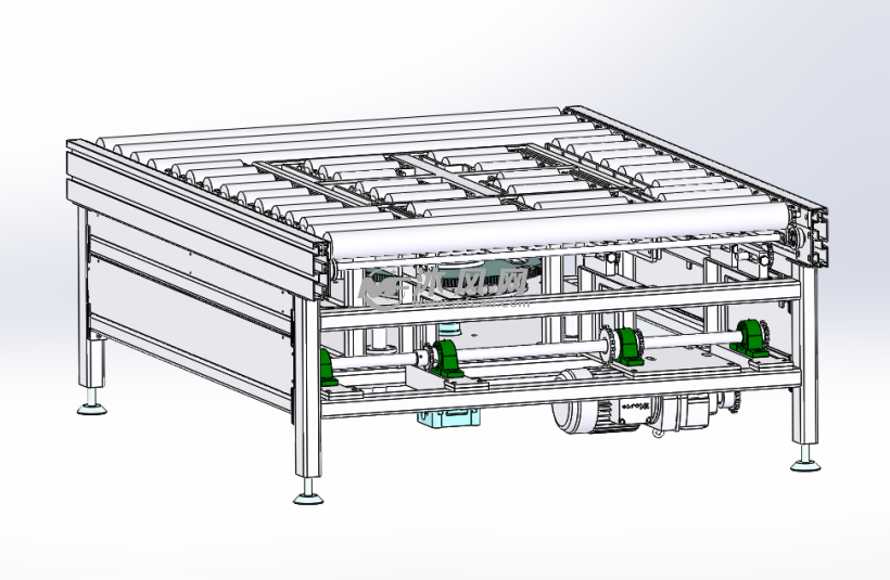全自动顶升选装滚筒输送线 - solidworks机械设