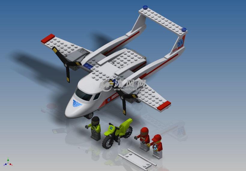 SW乐高玩具飞机模型 - solidworks生活用品类