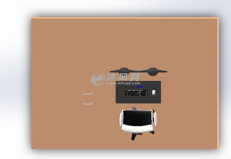 办公桌制作模型俯视图