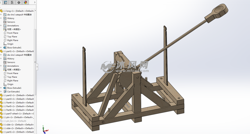 solidworks投石车模型