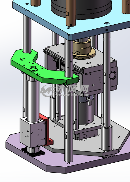 非标自动化轮毂夹紧顶升旋转设计 - solidworks