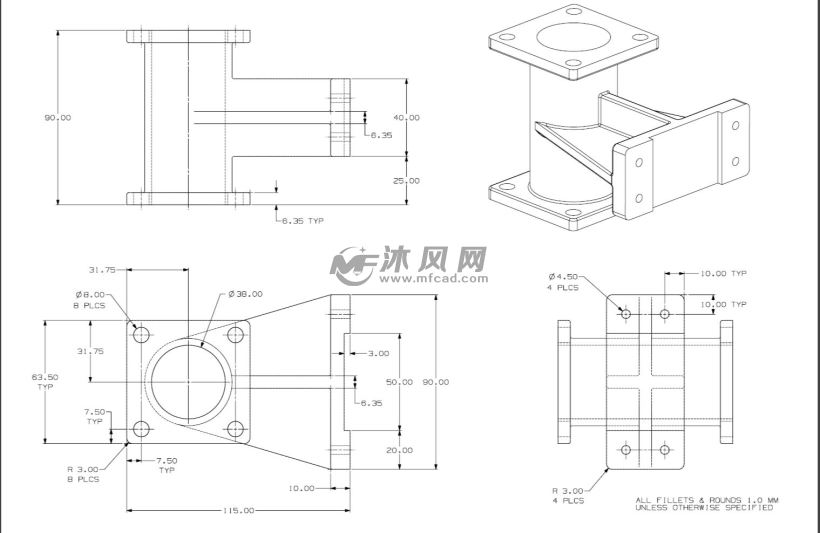 参数化练习定标建模PMI图纸图纸cad如何附带点参数坐图片