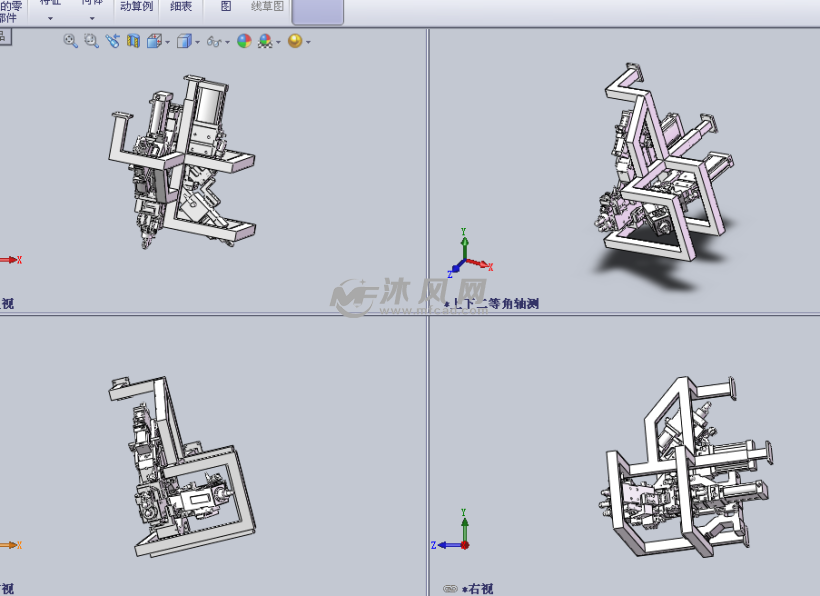 复杂的定位焊接工装设计模型三视图