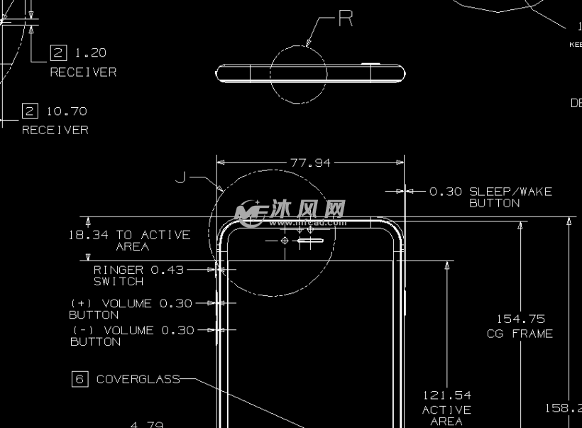 苹果iphone 6s\/6sp手机模型抄数CAD图纸 - 生