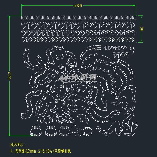 中国龙激光切割cad图纸