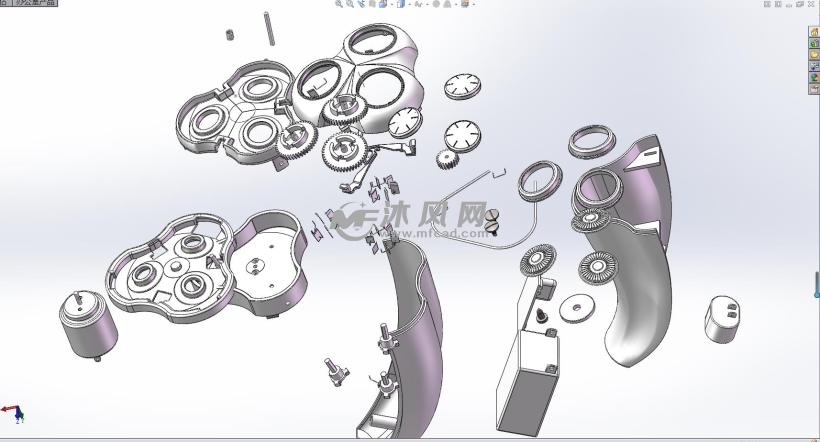 三头剃须刀solidworks模型设计