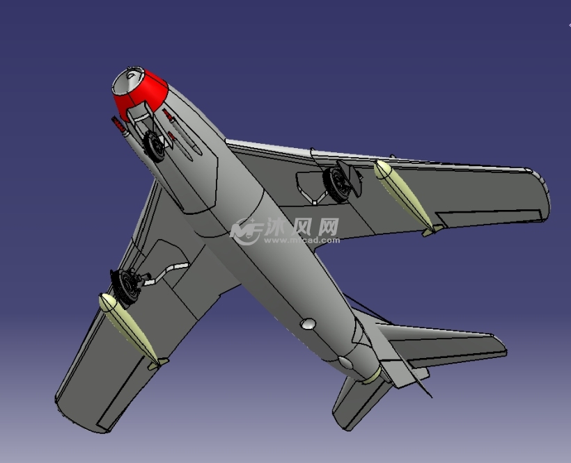 红头米格15英雄战机 航空航天图纸 沐风网