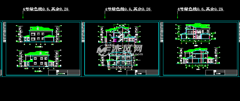 图纸打印图纸家装-cad图纸别墅线条建筑,免费cad更下载全套别墅何清晰图片