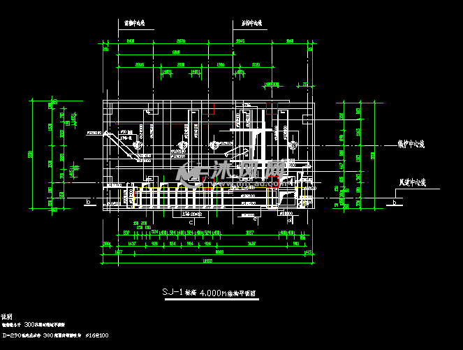 10吨链条工业锅炉基础结构设计图 - AutoCAD