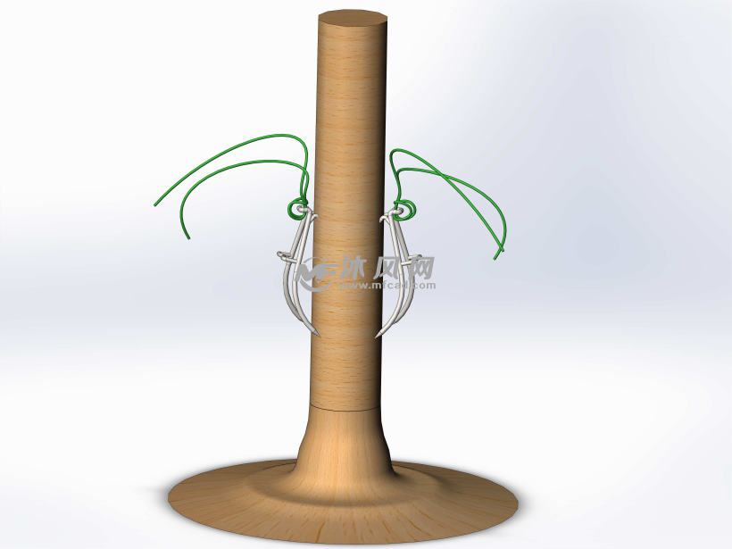 猫爪爬树器 - solidworks园林建筑模型下载