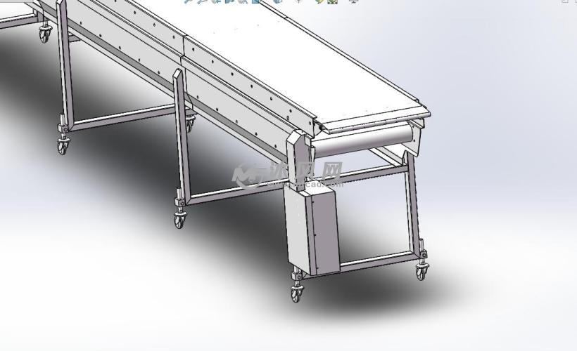 长度可调节皮带输送线 - solidworks机械设备模