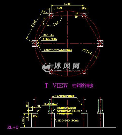 500t散装水泥罐 - autocad普通工程机械图纸 - 沐风图纸