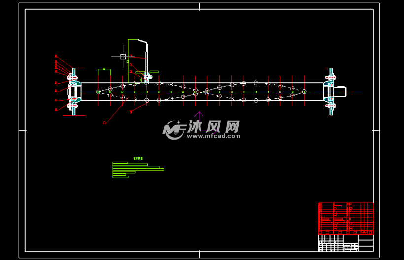 旋耕机刀轴图 - 农业机械装备 - 沐风图纸