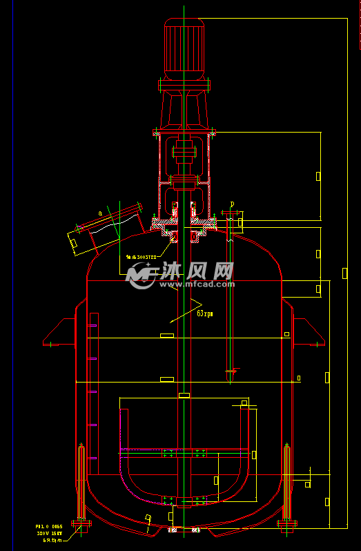 dn1800 vn5立方电加热反应釜总图