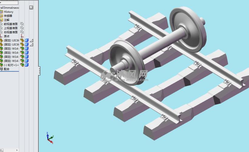 火车轨道轮模型 - solidworks机械设备模型下载 - 沐风图纸