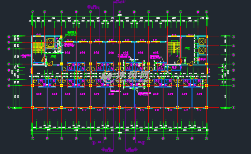 某地中医院高层办公楼建筑设计图纸 - cad高层