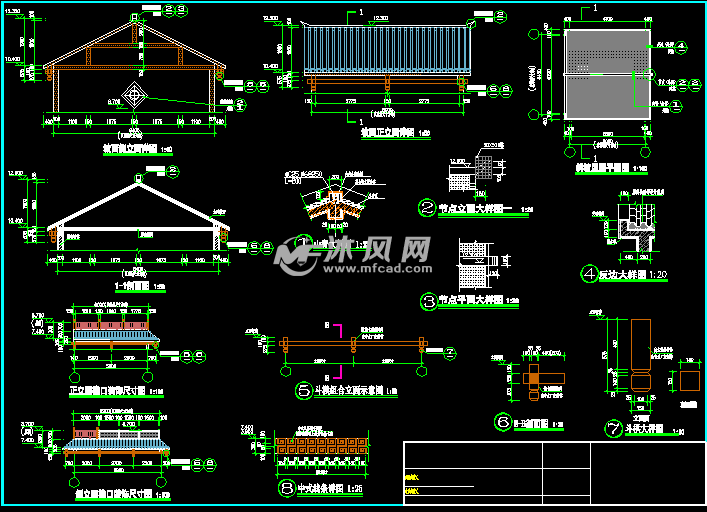 某地中式风格的新农村立面改造建筑图 - AutoC