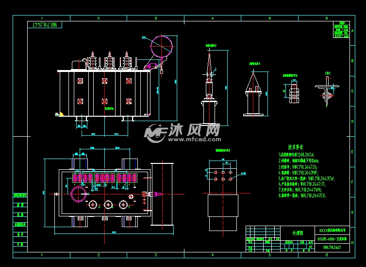 hsspk-4000/35变压器外形图 - 电子电工图纸 - 沐风网