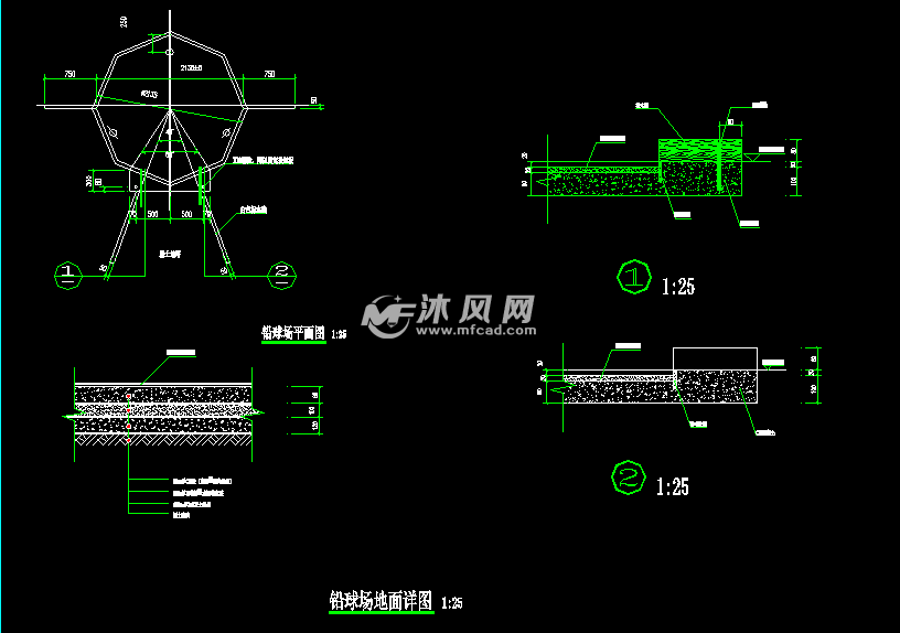 铅球场地面详图