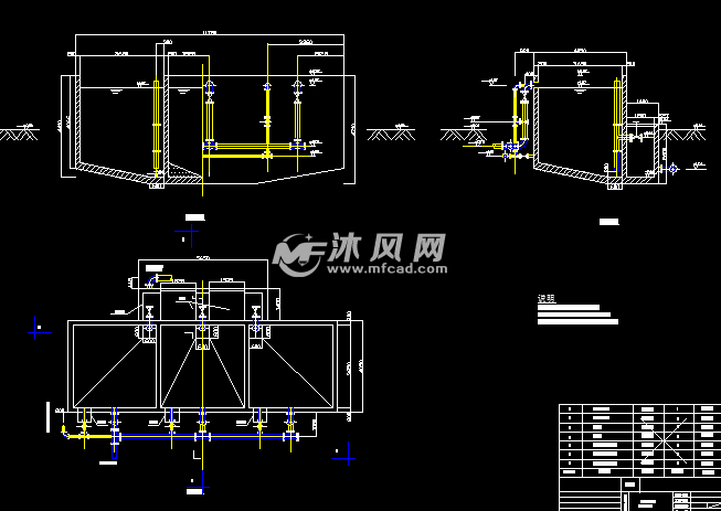某工程污泥浓缩池污泥泵房工艺平面图剖面图