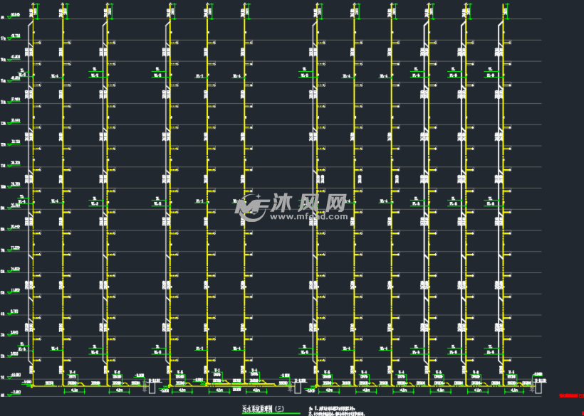 某地二类高层住宅楼带商业给排水设计图 - cad