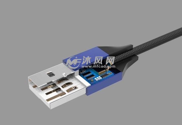 数据线完整内部结构模型 - 数码产品 - 沐风网