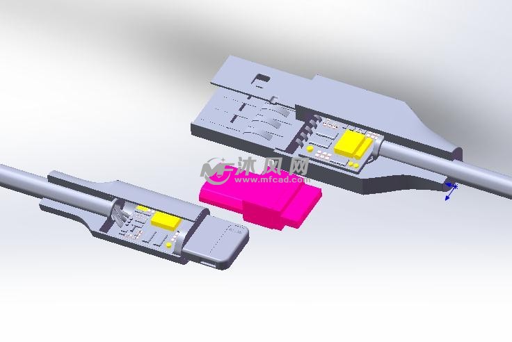 数据线完整内部结构模型 - 数码产品 - 沐风网