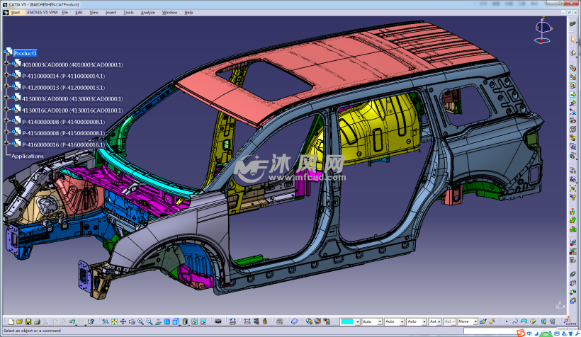 一款suv白车身骨架设计模型catia
