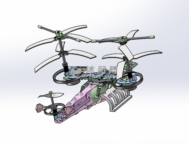 双螺旋桨直升机设计 - 航空航天 - 沐风网