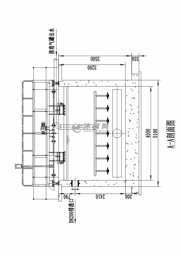 山东东清环保设备有限公司1吨小时溶气 气浮机总装施工 cad图纸 tumux