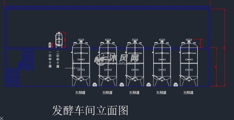 发酵车间立面图