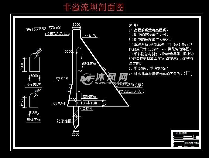 非溢流坝剖面图